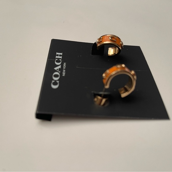 NWT Coach Orange Signature Earrings - Picture 6 of 9